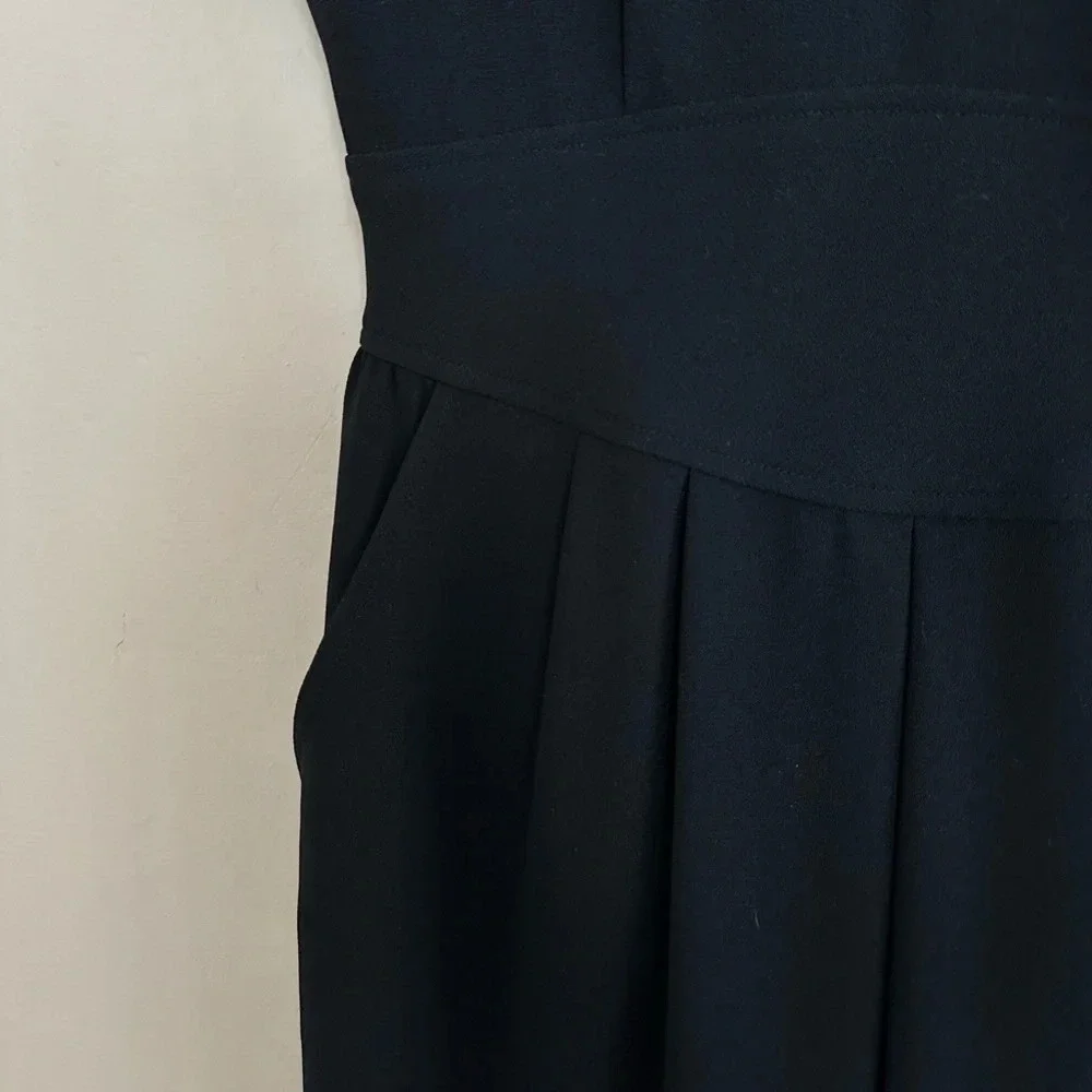 Vintage Liz Claiborne Dress Size 6 Black Knee Length Short Sleeve Cut Out - Picture 2 of 10